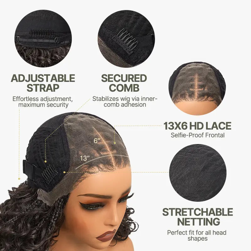 70% OFF🔥The Lowest Price You’ll Find Online for This Quality! 🔥13x6 HD Lace Glueless Boho Water Wave Wig – 12" Wear & Go Premium Fiber, Beginner Friendly
